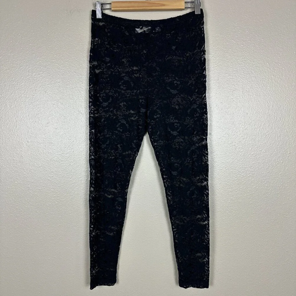Victoria's Secret Vintage Lace Leggings Whimsy Goth Witchy Black Women's Medium